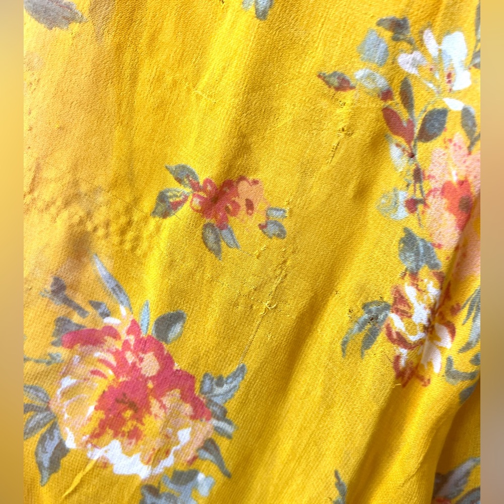 Free people - Georgia Yellow floral jumpsuit size XS( flaw) - Picture 11 of 16